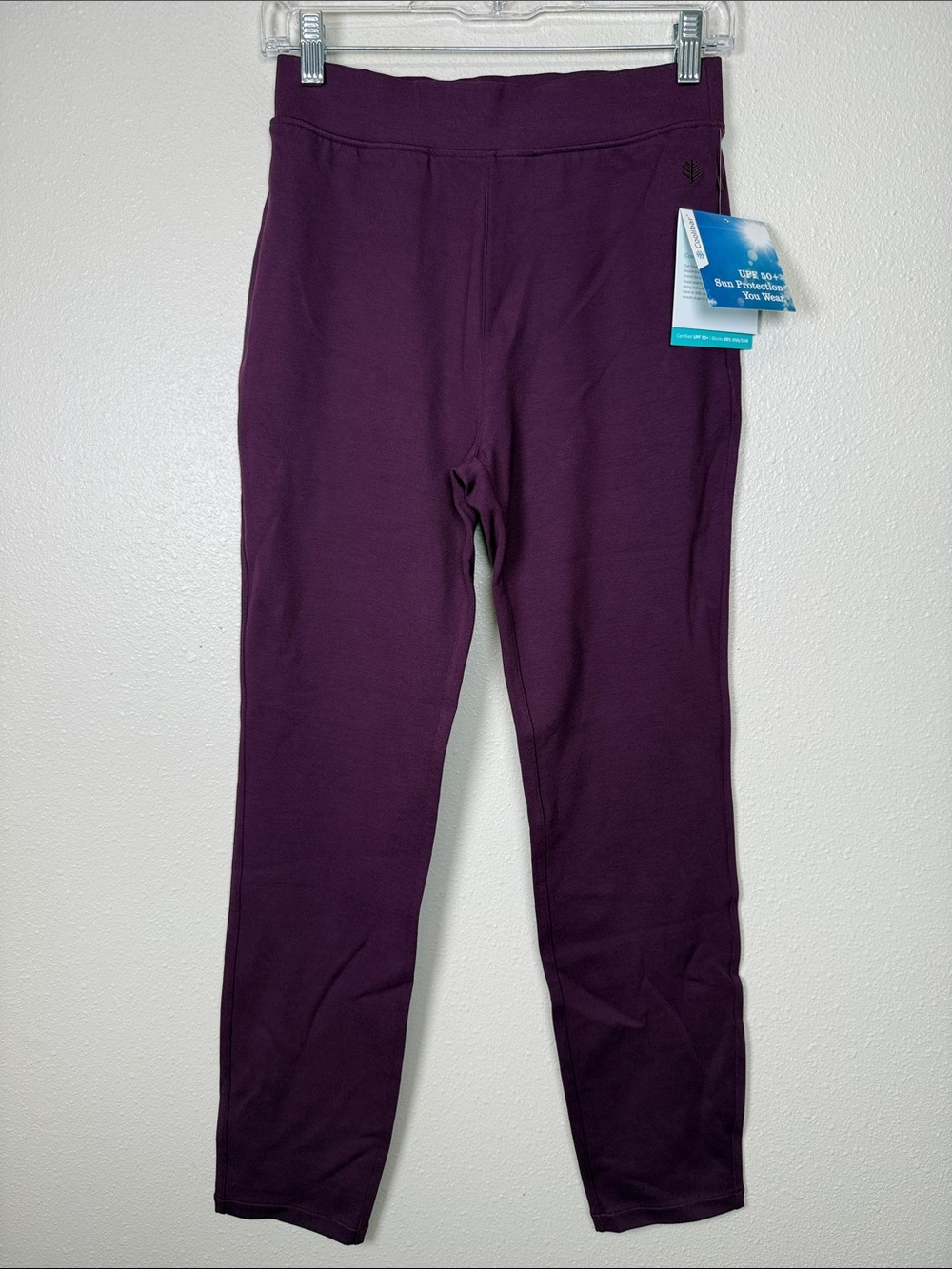 NWT Coolibar Cove Ponte Pant XS UPF50+ Sun Protection Stretch Travel Purple Cozy